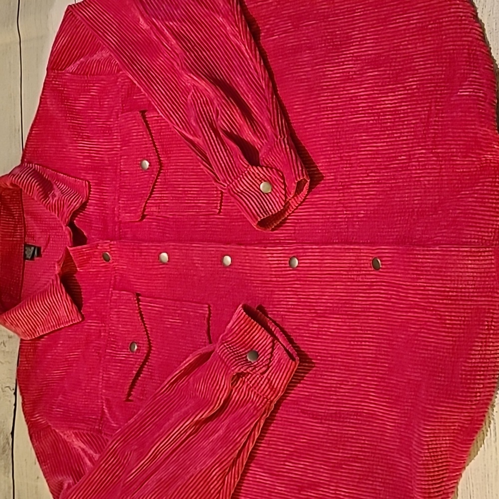 LIKE NEW Wild Fable Bright Pink Corduroy Button Down